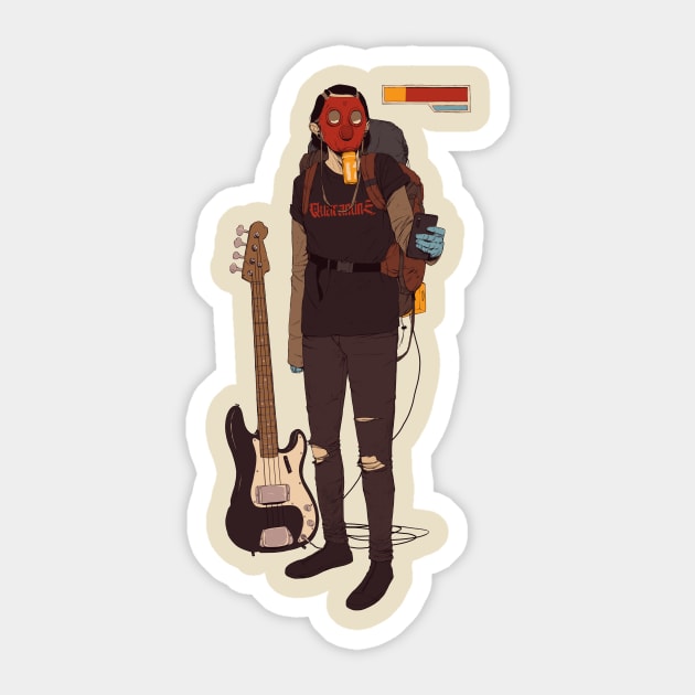 The Bassist Sticker by hafaell